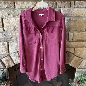 Burgundy Button-Up Shirt